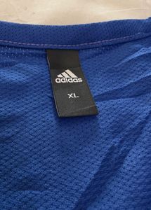 Adidas Blue V-Neck Sleeveless T-Shirt