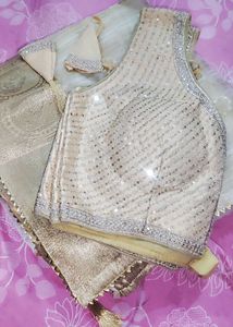 Designer Sequined Blouse with Saree
