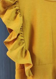Stylish Mustard Yellow Ruffle Dress