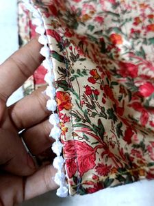 Floral Print satin kurta pant