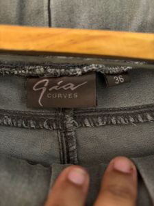 Light Grey Elastic Waist Jeans