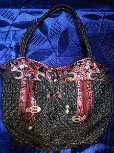 Unique Black & Burgundy Purse