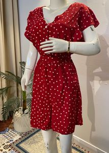 Chic Red Polka Dot Dress