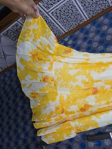 Chic Yellow Floral Midi Dress