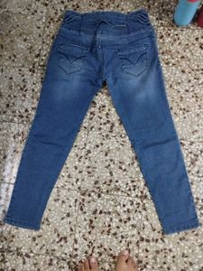 Blue Denim High-Waisted Jeans