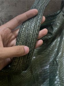 Rare Python Skin Leather Hobo Bag