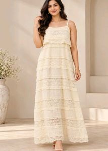 Boho Tiered Lace Maxi Dress