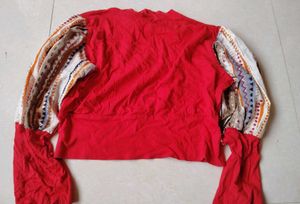 Red Puff Sleeve Top