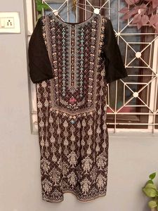 Printed Black Kurta