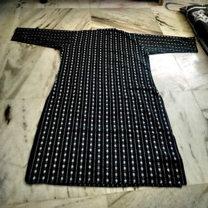 Stylish Black Kurta with White Print
