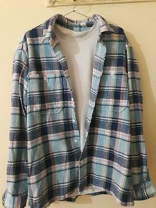 Blue Plaid Flannel Shirt