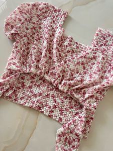 Floral Puff Sleeve Crop Top