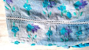 A Beautiful Hand Work Saree With Stitching Blouse