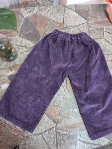 Purple Corduroy Wide-Leg Pants