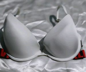 White Padded Bra with Red