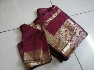 Elegant Maroon Silk Saree