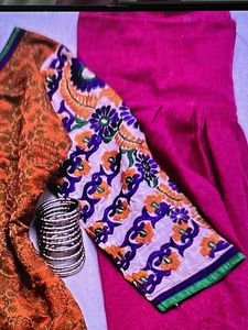 Orange Kurta Set with Pink Palazzo
