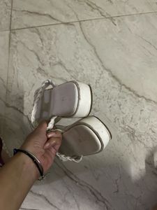 Cogner White Braided Sandals