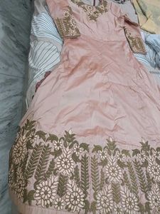 Elegant Embroidered gown with dupatta