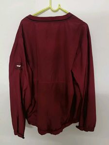 Men's Burgundy Pullover Jacket