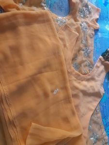 Designer Peach suit with dupatta