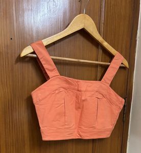 Orange Cropped Tank Top