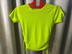 Neon Ruched Crop Top