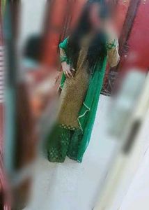 Sparkling gharara suit with velvet kurti