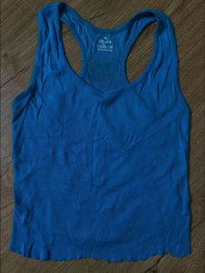 Blue Crop Tank Top