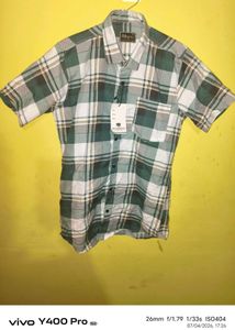 Men's Green Plaid Short Sleeve Shirt
