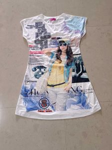 Graphic Print Casual T-Shirt Dress