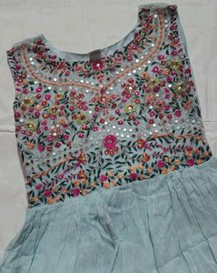 Embellished Light Blue Kurta Set