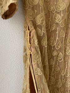 Elegant Gold Leaf Print Kurta