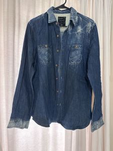Denim Stone Washed Shirt For Stylish Girls & Boys