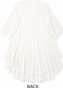 Elegant White Ruffle Abaya Gown