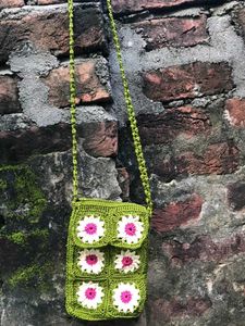 Handmade Crochet Flower Crossbody Bag