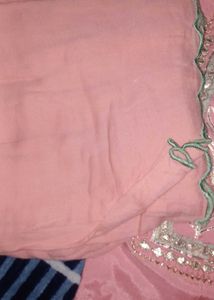Elegant Pink Dress Material with Embroidery