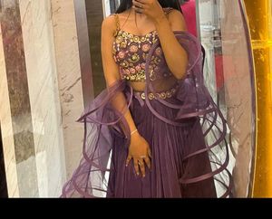 purple lengha (celebrity copy's)