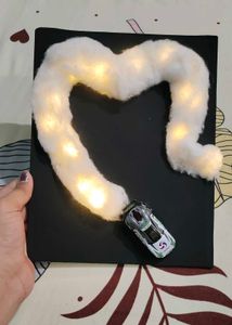 Unique Car &amp; Heart Light Decor on canvas
