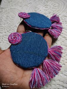 New denim earrings