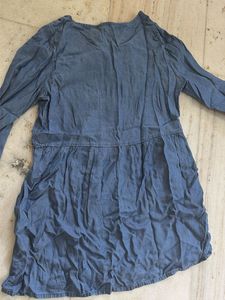 Embroidered Blue Denim Dress