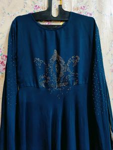 🇳🇿💫🎀Elegant teal Blue Embellished Gown