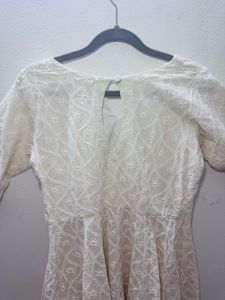 Aacho White Dress With Dupatta