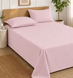 Soft Striped Pink double Bed Sheet