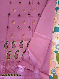 Pink Embroidered Kurta Set dress material