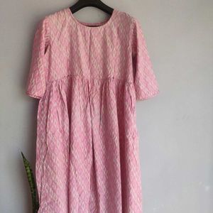 Pink cotton maternity kurta