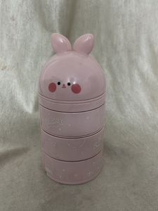 Cute Pink Bunny Stackable Container