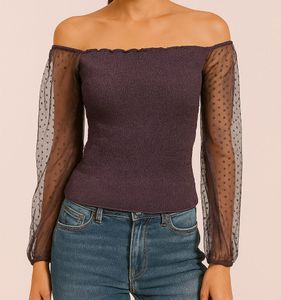 Chic Purple Puff Sleeve Top