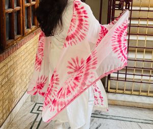 Beautiful White And Pink Kurta Set With Duppata🩷