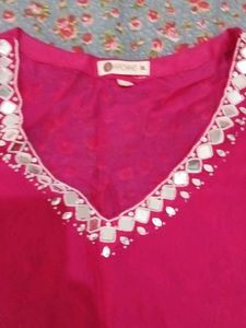 Pink and Red Ombre Kurta